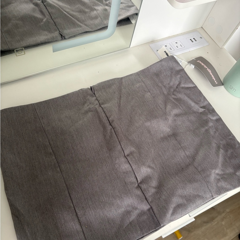 Missguided Charcoal Gray Mini Skirt